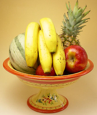 Provence hand made pottery Raised Fruit Bowl (MANON) - Click Image to Close